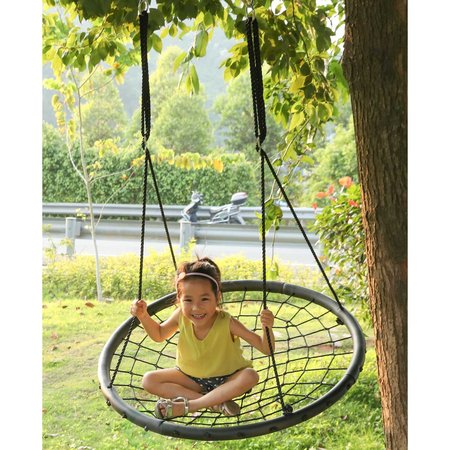 Playberg Round Net Tree Swing with Hanging Ropes QI003375